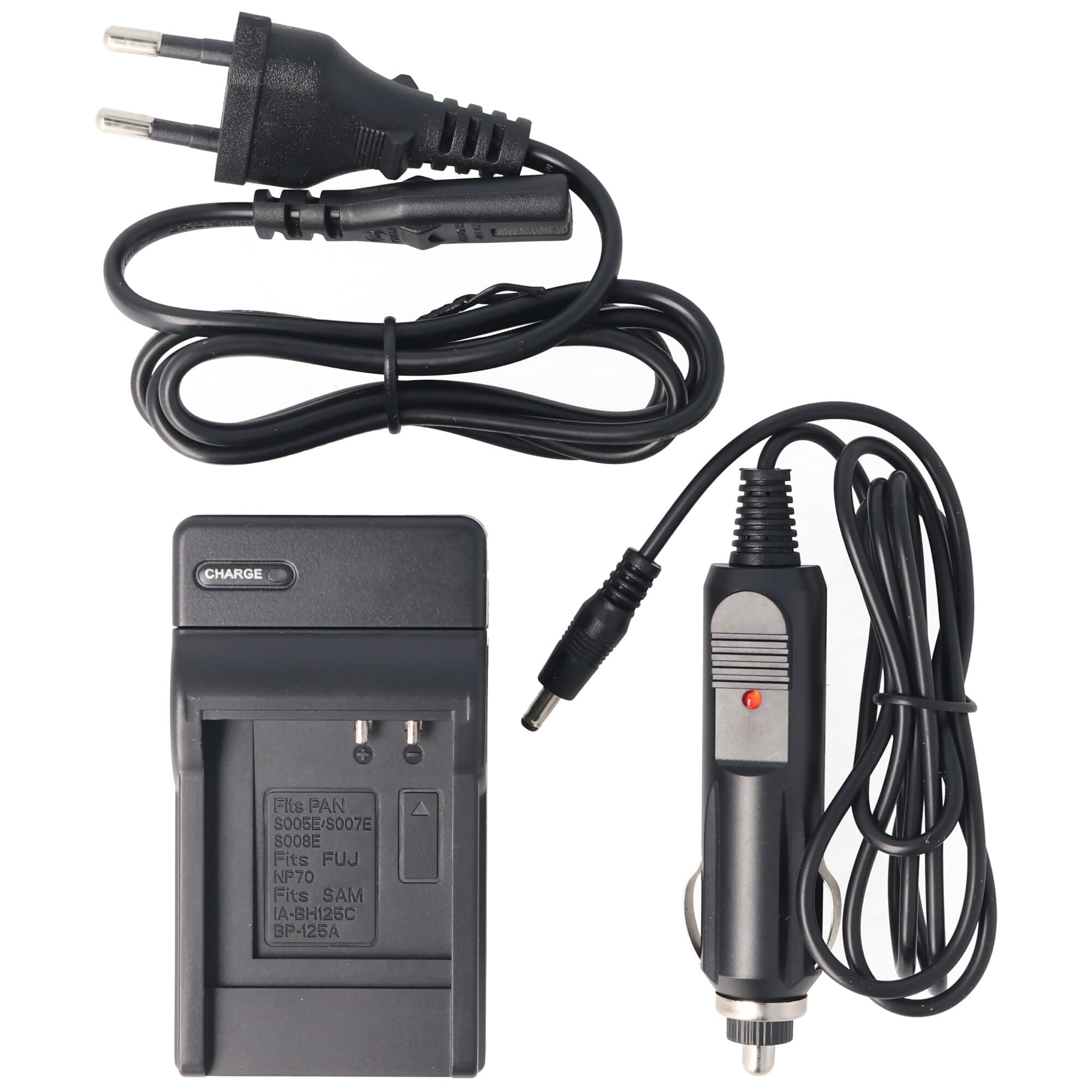 Chargeur de batterie avec socle de chargement avec adaptateur de voiture pour appareil photo numérique Panasonic DMC-FX, DMC-LX, CGA-S005, caméscope,
