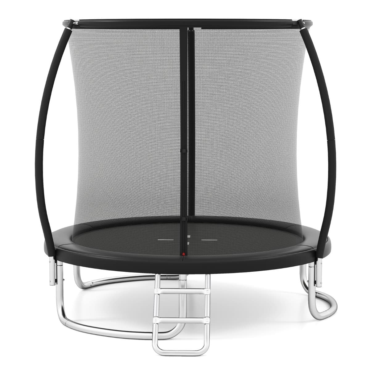 CostwayTrampoline Extérieur 244CM Trampoline Récréatif Robuste avec Filet de Sécurité Échelle et Cadre en Acier Galvanisé Antirouille Noir